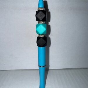 Handmade Beaded- Stylish Blue and Black square/diamond Home & Office Pen